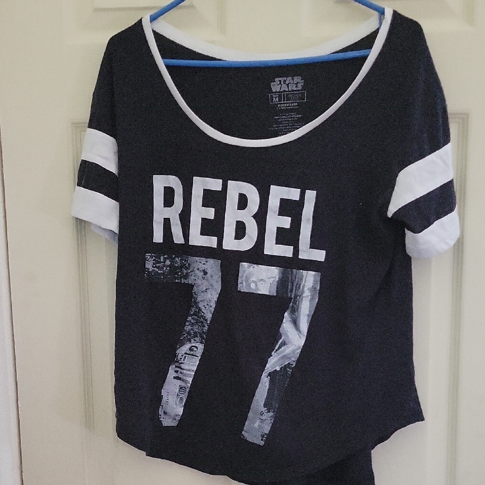 Star Wars Rebel 77 Black and White Tee